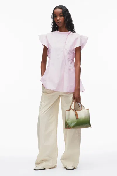 3.1 Phillip Lim Tonal Poplin Blouse With Oxford Combo In Blush