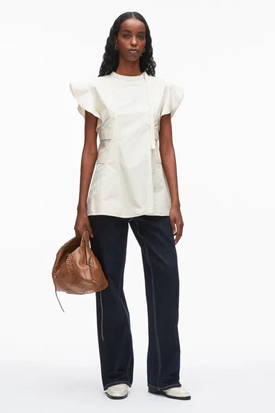 3.1 Phillip Lim Tonal Poplin Blouse With Oxford Combo In White