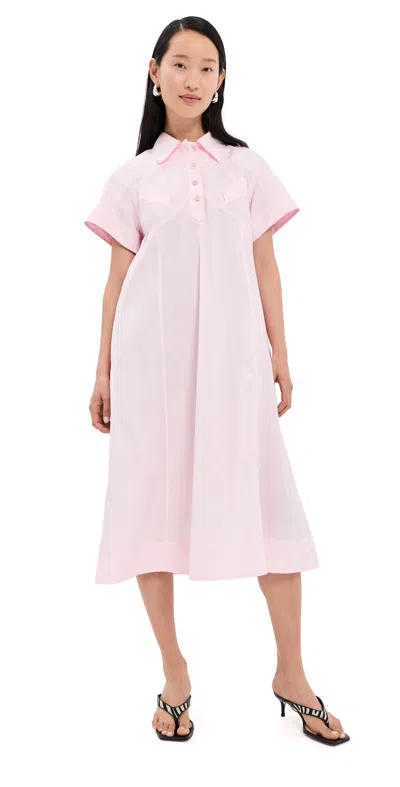 3.1 Phillip Lim Trapeze Midi Poplin Shirt Dress Blush In Pink