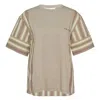 3.1 Phillip Lim T-shirt With Stripe Combo Panel In Brown