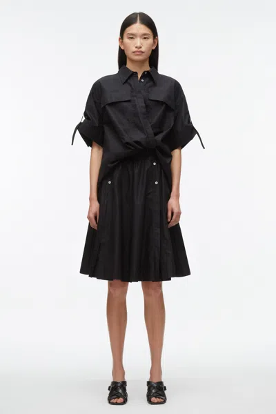 3.1 Phillip Lim Tucked Front Shirt Dress In Black