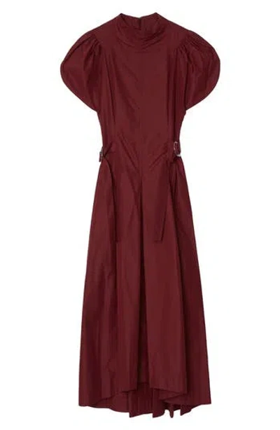 3.1 Phillip Lim Tulip Puff Sleeve Cotton Midi Dress In Red