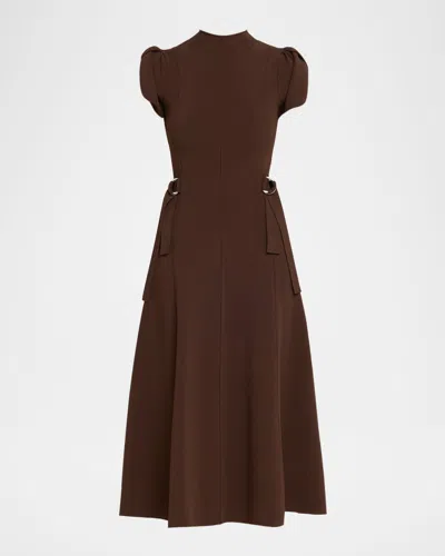 3.1 PHILLIP LIM TULIP-SLEEVE COMPACT RIB MIDI DRESS