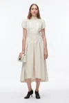 3.1 Phillip Lim Puff Short Sleeve Side Tie Cotton Dress In White