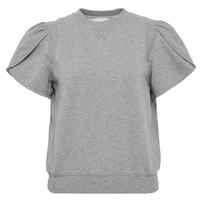 3.1 Phillip Lim Tulip Sleeve French Terry Sweatshirt In Gray