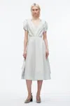 3.1 Phillip Lim Tulip Sleeve V-neck Dress In Gray