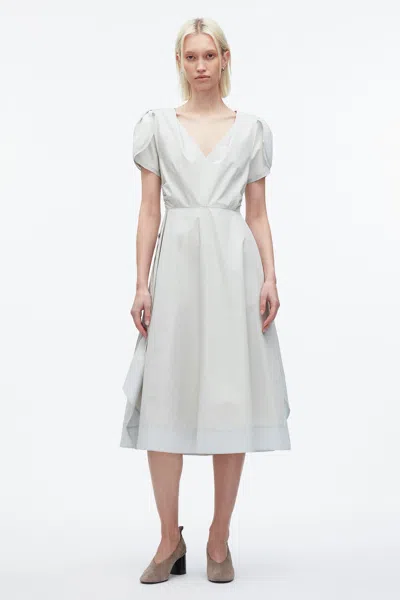 3.1 Phillip Lim Tulip Sleeve V-neck Dress In Gray