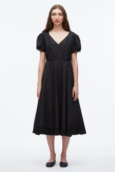 3.1 Phillip Lim Tulip Sleeve V-neck Dress In Black