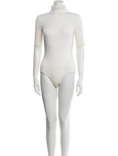 Pre-owned 3.1 Phillip Lim Turtleneck Short Sleeve Bodysuit In Neutrals