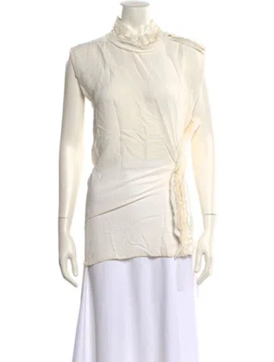 Pre-owned 3.1 Phillip Lim Turtleneck Short Sleeve Top In Neutral