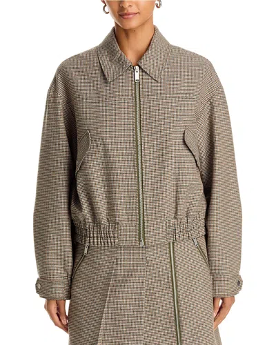 3.1 Phillip Lim Tweed Blouson Bomber Jacket In Brown