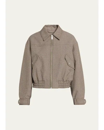 3.1 Phillip Lim Tweed Blouson Bomber Jacket In Espresso Multi