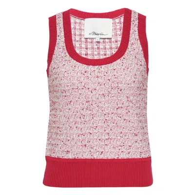 3.1 Phillip Lim Tweed Boucle Scoop Neck Tank In Multi