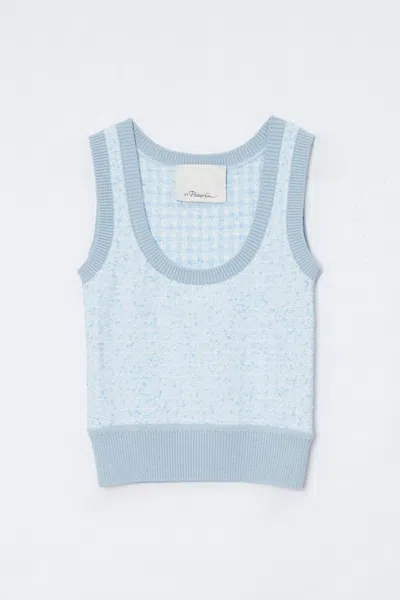 3.1 Phillip Lim Tweed Bouclé Scoop Neck Tank In Blue