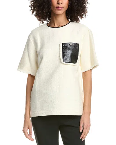 3.1 Phillip Lim Tweed Boxy T-shirt In Neutral