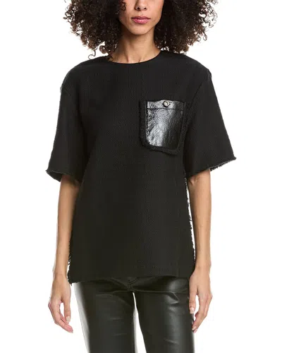 3.1 Phillip Lim Tweed Boxy T-shirt In Black