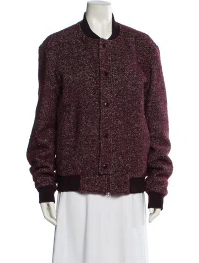 Pre-owned 3.1 Phillip Lim Tweed Pattern Bomber Jacket In Red