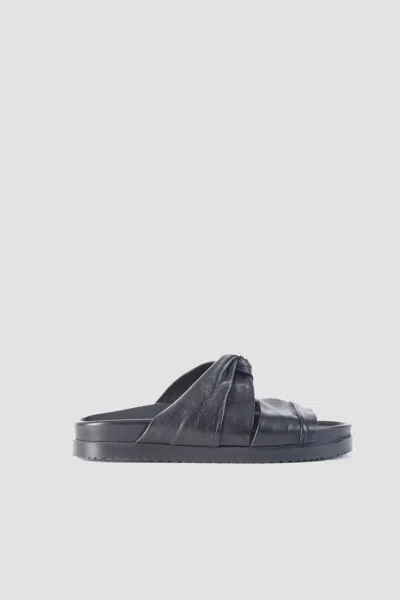3.1 Phillip Lim Twist-detail Leather Slides In Black