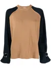 3.1 Phillip Lim Two-tone Merino Wool Jumper In Brown