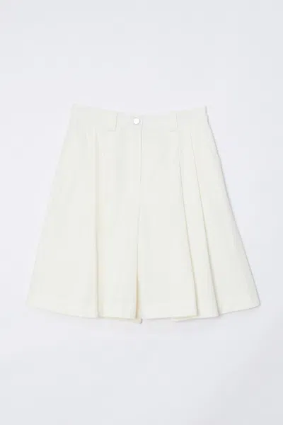 3.1 Phillip Lim Two-toned Wide Pleated Shorts In White