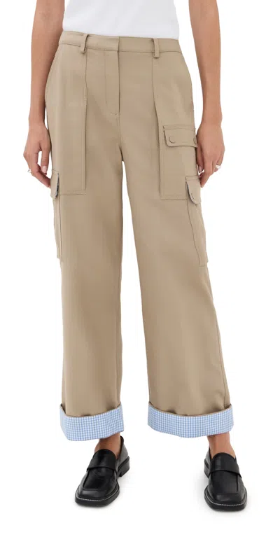3.1 Phillip Lim Utility Cargo Pants With Combo Cuff Praline Multi In Brown
