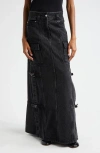 3.1 Phillip Lim Utility Denim Maxi Skirt In Washed Black