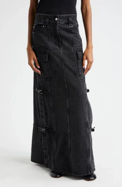 3.1 Phillip Lim Utility Denim Maxi Skirt In Washed Black