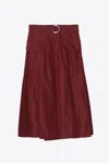3.1 Phillip Lim Utility Poplin Midi Skirt In Burgundy
