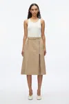 3.1 Phillip Lim Utility Skirt With Zip Chiffon Godet In Khaki