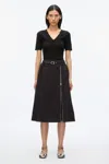3.1 Phillip Lim Utility Skirt With Zip Chiffon Godet In Khaki