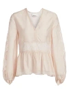 3.1 Phillip Lim Blouson Sleeve Silk Top In Pink