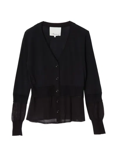 3.1 Phillip Lim V-neck Buttoned Cardigan In Black
