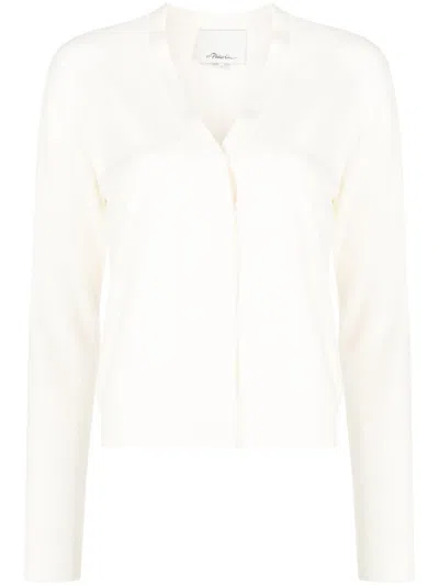 3.1 Phillip Lim V-neck Crepe Cardigan In White