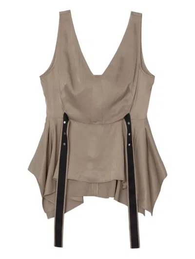 3.1 Phillip Lim V-neck Peplum Top In Brown