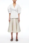 3.1 Phillip Lim V-neck Puff Sleeve Top In White