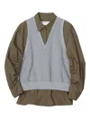 3.1 Phillip Lim V-neck Sleeveless Layered Vest In Gray