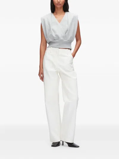 3.1 Phillip Lim Draped Sleeveless French Terry Top In Gray