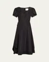 3.1 Phillip Lim V-neck Tulip-sleeve Midi Dress In Black