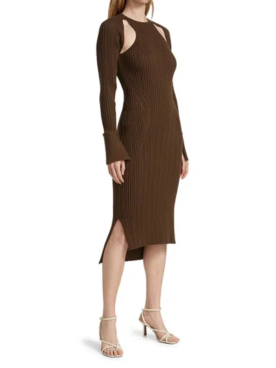3.1 Phillip Lim Variegated Rib Dress With Scooped Back In Green