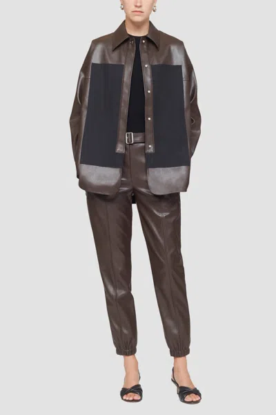 3.1 Phillip Lim Vegan Leather Belted Jogger In Brown