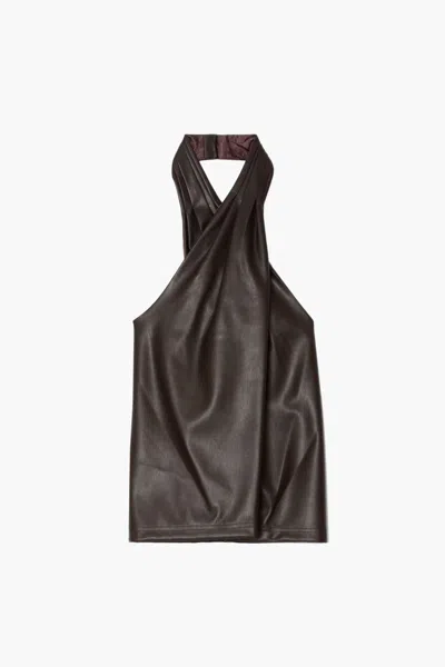 3.1 Phillip Lim Vegan Leather Cross Front Halter In Brown