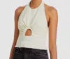 3.1 Phillip Lim Vegan Leather Halter Top In White