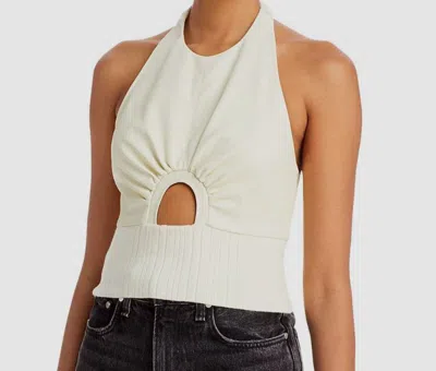 3.1 Phillip Lim Vegan Leather Halter Top In White