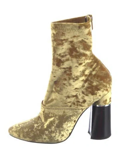 Pre-owned 3.1 Phillip Lim Velvet Colorblock Pattern Sock Boots In Yellow