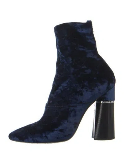 Pre-owned 3.1 Phillip Lim Velvet Printed Sock Boots In Blue