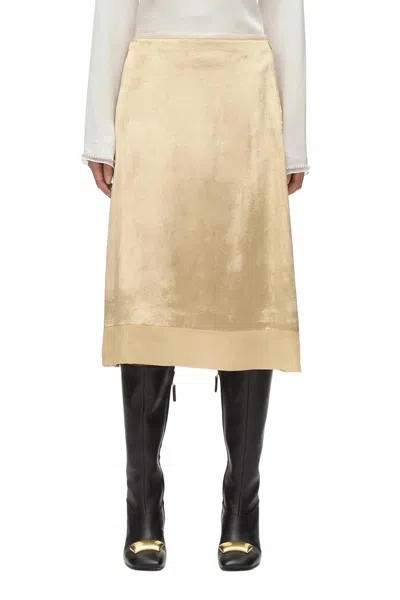 3.1 Phillip Lim Velvet Slip Skirt In Gold In Yellow
