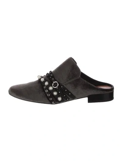 Pre-owned 3.1 Phillip Lim Velvet Studded Accents Mules In Green