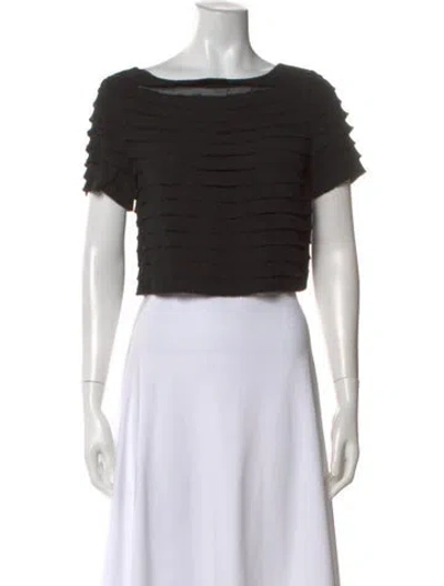 Pre-owned 3.1 Phillip Lim Virgin Wool Bateau Neckline Top In Black