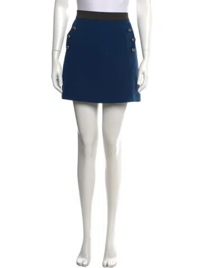 Pre-owned 3.1 Phillip Lim Virgin Wool Mini Skirt In Black/blue