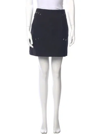 Pre-owned 3.1 Phillip Lim Virgin Wool Mini Skirt In Blue